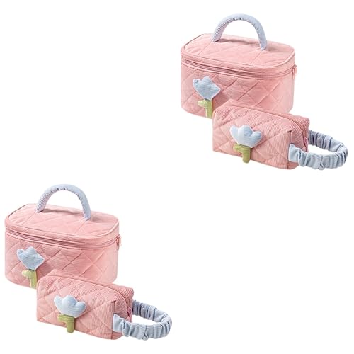 minkissy 4 Stück Kosmetiktasche Aus Cord Süße Schminktasche Schminksets Für Damen Kawaii Schminktasche Schminktaschen Für Frauen Schminktäschchen Aus Cord Reisen Wäschesack Prinzessin von minkissy