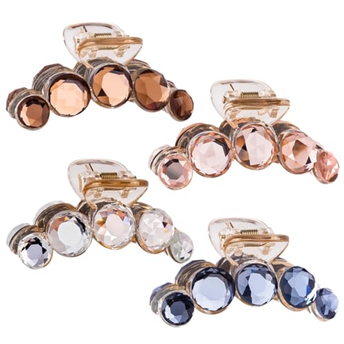 minkissy 4 Stück Damen-clip-top-clip Für Haare Elegante Simulationskristall-pferdeschwanz-clips Einfacher Fangclip Für Mädchen Haar-accessoires Tägliches Festivalgeschenk von minkissy