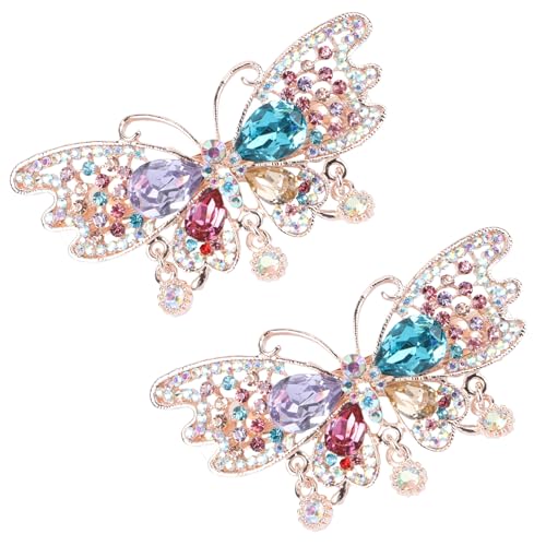 minkissy 4 Stück Diamant-schmetterlings-haarspange Automatische Haarspange Für Damen Französische Haarspange Mit Strass Haar Klammern -clip Haarklammer Mädchen Strasssteine Frau Zubehör von minkissy