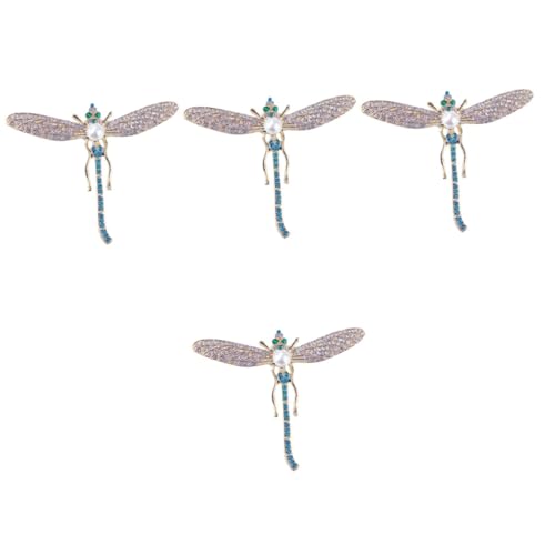 minkissy 4 Stück Drachenfliegen Brosche mit Perlen Elegantes für Damen für Kleidung Schals Besondere Anlässe Vielseitig Tragbar Perfektes für Frauen an Feiertagen Besonderen Anlässen von minkissy