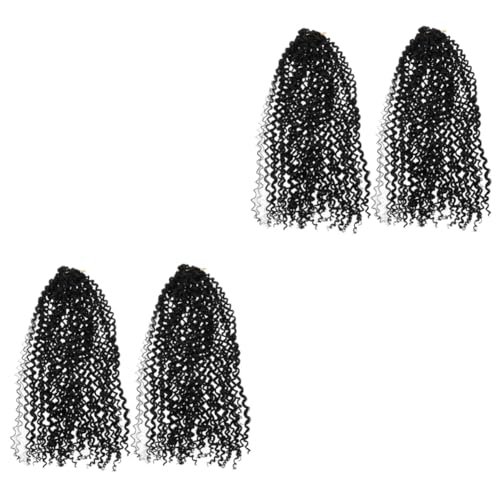 minkissy 4 Stück Dreadlocks-Perücke Kostümperücken Echthaar Lace Front Perücken Häkelnadel lockige Echthaarperücke gehäkelte Haarperücke Leidenschaft Zöpfe künstlich Feder von minkissy