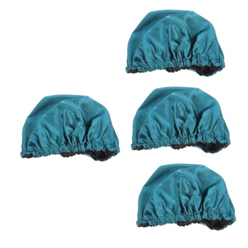 minkissy 4stücke Damen Duschhaube Elastische Badekappe Atmungsaktive Haarhaube Für Dusche Spa Und Kochen Leicht Und Satin-material Bequem Und Wiederverwendbar von minkissy