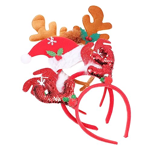 minkissy Modisches 4er-pack Weihnachts-stirnband Geweih-mütze Haarband für Kinder und Erwachsene von minkissy