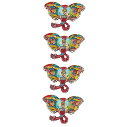 minkissy 4 Stück Elefantenbrosche mit Emaille und Strass Retro Anstecknadel für Kleidung und Accessoires für Elefantenliebhaber als zu Weihnachten oder Valentinstag von minkissy