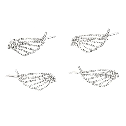 minkissy 4stücke Flügel Strass Haarclips Seitliche Haarnadeln Dekorative Haaraccessoires All-match Für Damen von minkissy