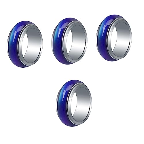 minkissy 4 Stück Farbwechsel für Frauen Kreativer Stimmungsring Temperaturabhängiger Modeschmuck Langlebig Detailverliebt von minkissy