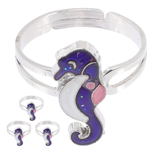 minkissy 4 Stück Farbwechselnder Seepferdchen-Ring Fingerring öffnen Hochzeitsschmuckdekoration Offener Statement-Ring Ringe für Frauen offener Ehering Zinklegierung Violett minkissy 4 Stück Farbwechselnder Seepferdchen-Ring Fingerring öffnen Hochzeitsschmuckdekoration Offener Statement-Ring Ringe für Frauen offener Ehering Zinklegierung Violett von minkissy