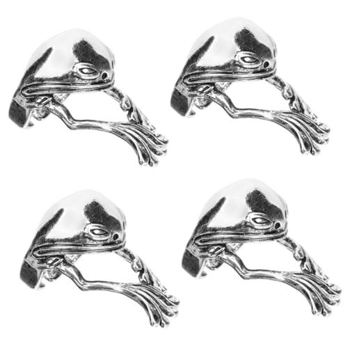 minkissy 4 Stück Frosch Ring Verstellbar Langlebig Modischer Tier Schmuck für Damen Herren Verschiedene Outfits Anlässe Kreatives Design Klassischer von minkissy