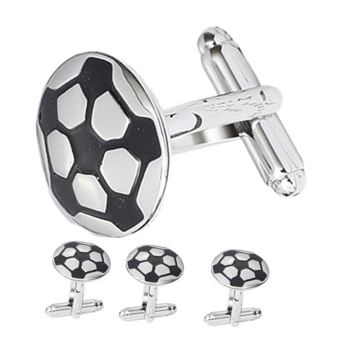 minkissy 4 Stück Fußball-manschettenknöpfe Manschettenknöpfe Für Herrenhemden Kleiderknopf Tuxedo Manschettenknöpfe Uhr-anstecknadel Manschettenknöpfe Kleiden Partykostüm Für Herren Kupfer von minkissy