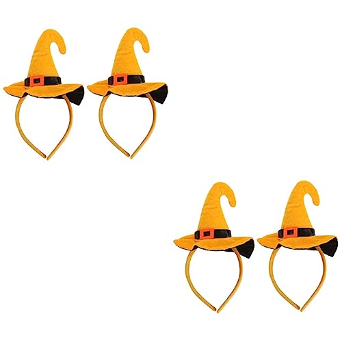 minkissy 4 Stück Gelber Haken Hut Stirnband Kinderhalloween-stirnband Kürbis-kopfschmuck Halloween-kostüm-stirnband Halloween-kürbis-stirnband Kleinkind Honig Samt Kleidung Modellieren von minkissy