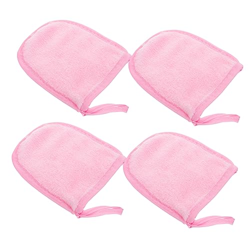 minkissy 4stücke Gesichtsreinigungshandschuhe Make-up Entferner Schwamm Kosmetische Pulverreinigungs Handschuhe Waschbar Und Wiederverwendbar Für Hauttypen von minkissy