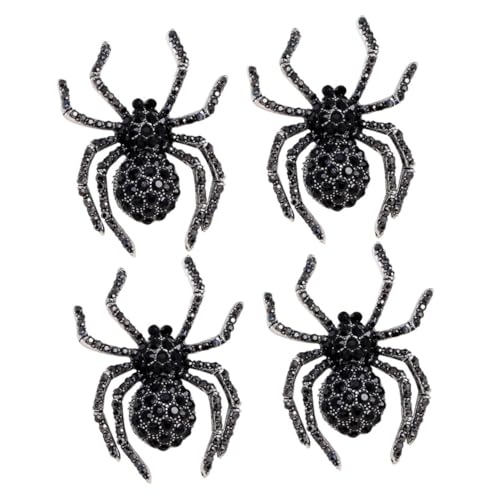 minkissy 4 Stück Große Vintage Spinnenbrosche mit Strass Halloween Schmuck Pin Robuste Tierbrosche für Damen und Herren Kleidung Dekoration für Party und Festival von minkissy