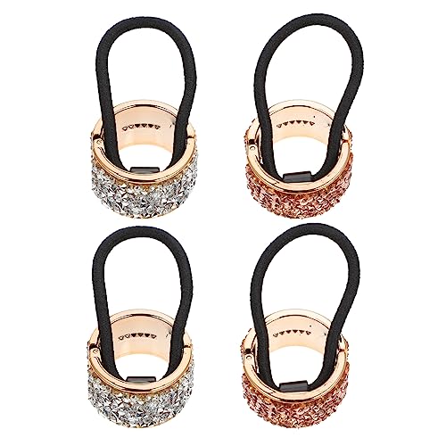 minkissy 4stücke Haar Manschette Ringe Strass Pferdeschwanz Halter Manschetten Frauen Haar Zubehör Haarmanschettenringe Haarseil Haarringe von minkissy