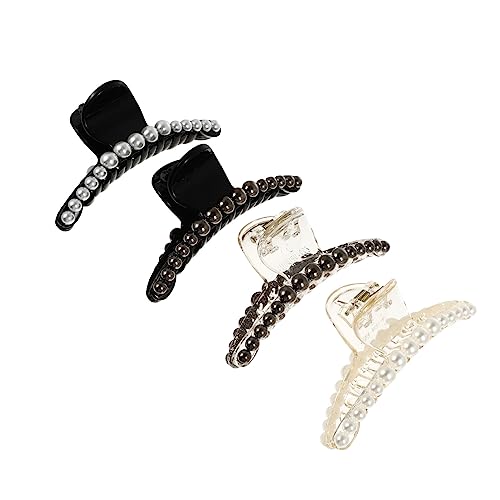 minkissy 4stücke Perlen Haarklammer Für Damen Chunky Jaw Clips Für Mädchen Haarschmuck Mit Dekorativem Design Glatte Unterseite Geeignet Für Dickes Und Dünnes Haar von minkissy