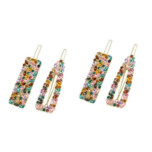 minkissy 4 Stück Haarspange in Strassfarbe Haarnadel Für Mädchen Juwelenbesetztes Haar Vintage-dekor Haarschmuck Aus Strass Haarschmuck Für Frauen Kristall Damen Ausgabekarte Multifunktion von minkissy