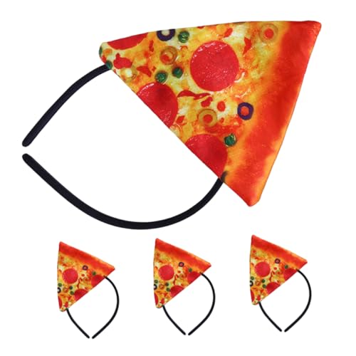 minkissy 4stücke Halloween-stirnband Für Erwachsene Pizza-motiv Lustige Essenskostümzubehör Party-kopfbedeckung Ausgefallenes Stirnband Für Festivals Und Geburtstage von minkissy
