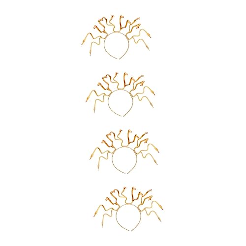 minkissy 4 Stück Halloween-Stirnband Abschlussball-Requisiten Goldene Haar-Accessoires Halloween-Requisiten Party-Kostüm-Zubehör Medusa-Schlangen-Haarband Medusa-Kopfbedeckungen von minkissy