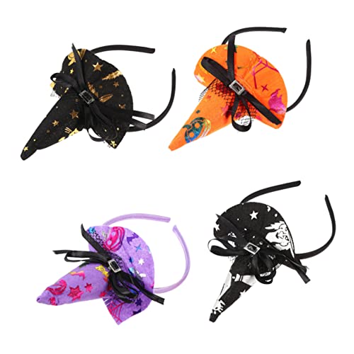 minkissy 4 Stück Hexen Stirnband halloween haarreifen halloween haarschmuck Costume accessory Modestirnband Haarschmuck für Frauen Haarband Foto Requisiten Halloween-Hexen-Kopfschmuck Tuch von minkissy