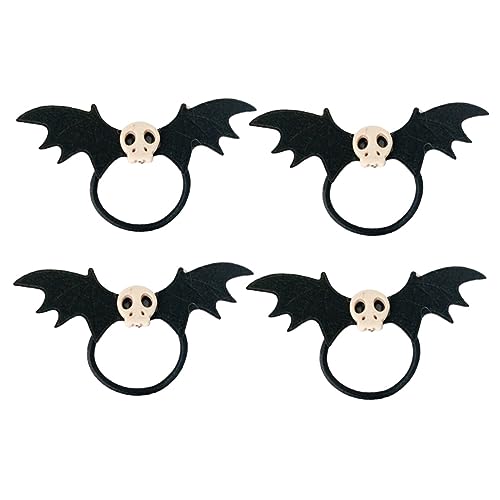 minkissy 4stücke Haargummis Mit Skelett-bat-design Elastische Haaraccessoires Für Mädchen Für Halloween Und Alltag Strapazierfähige Und Flexible Haarschmuckstücke von minkissy