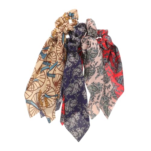 minkissy 4stücke Boho-stil Haarschmuck Schal Haargummis Haarspangen Langes Haarschmuckband Haarschmuck Für Frauen Damen von minkissy