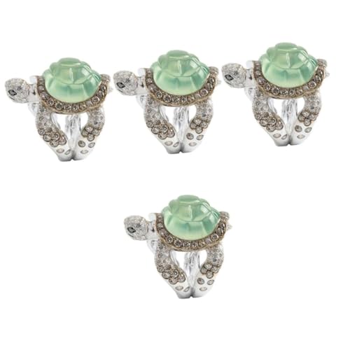 minkissy 4 Stück Kreativer Schildkrötenring für Damen Einstellbarer Ring mit Einzigartigem Meerestier Design für Strand Dates oder Hochzeiten Auffälliger Stilvoller Fingerschmuck von minkissy