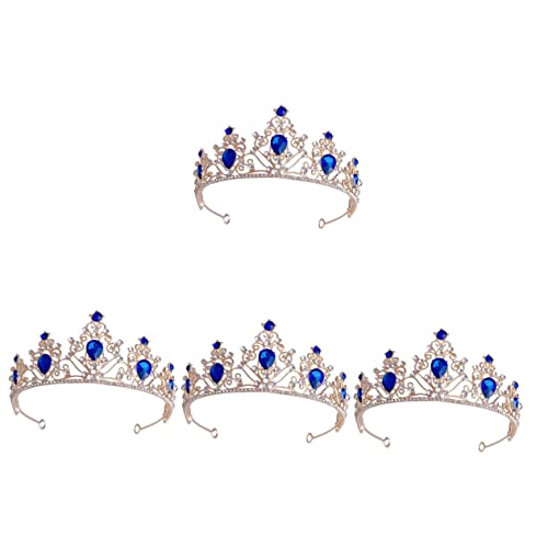 4 Stück Kristallkrone Kronen Für Frauen Diademe Für Mädchen Hochzeitstiara Aus Strass Hochzeit Braut Tiara Kronen-tiara Frauen Strass Krone Prinzessin Bankett Schmuck Zinklegierung von minkissy