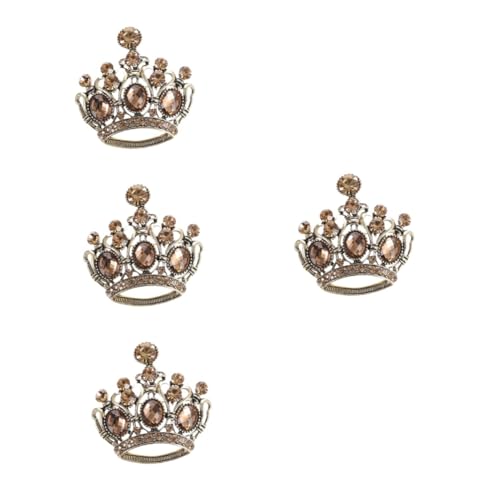 minkissy 4 Stück Krone Brosche Damen Anstecknadel Legierung für Kleidung Schals und Hüte Leichtes Sicheres Design für Reisen Jubiläen und Besondere Anlässe Stilvolle Krone für Einen von minkissy
