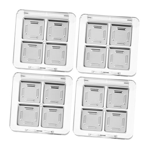 minkissy 4 Stück Transparente Leere Lidschattenbox Mit 4 Fächern Selbstgemacht Make up Palette Kompakt Und Robust Für Unterwegs Für Lippenstifte Und Lidschatten Organizer Für Frauen von minkissy