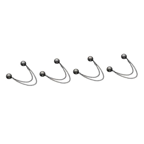 minkissy 4 Stück Magnetische Brosche für Strickjacke und Schal Eleganter Schwarzer Cardigan Clip mit Robustem Magnetverschluss Vielseitiger Modeschmuck für Damen Sichere Fixierung von von minkissy