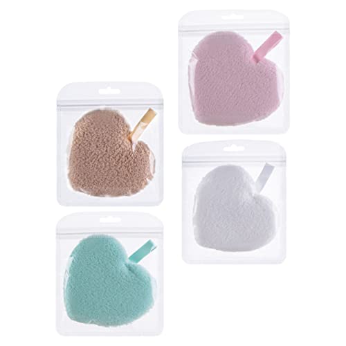 minkissy 4stücke Teiliges Herzförmiges Gesichtsreinigungsschwamm Sanfte Makeup-entferner Und Gesichtsreinigung Für Hauttypen Für Männer Und Tägliche Anwendung von minkissy