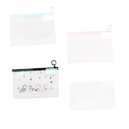 minkissy 4stücke Transparente Masken-aufbewahrungstaschen Mit Reißverschluss Praktische Stationery Bags Gemischten Farben Für Schüler Vielseitige Stifttaschen Und Organizer von minkissy