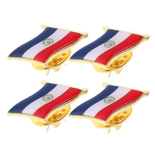 minkissy 4stücke Paraguay-nadeln Aus Eisen Dekorative Flaggenbroschen Mit Epoxidbeschichtung Für Anzüge Hüte Und Rucksäcke von minkissy