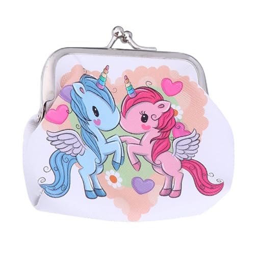 minkissy 4 Stück Münzbeutel für Damen Kurzes Wallet mit Cartoon Muster für Karten Bargeld Kleine Gegenstände Schule Einkaufen von minkissy