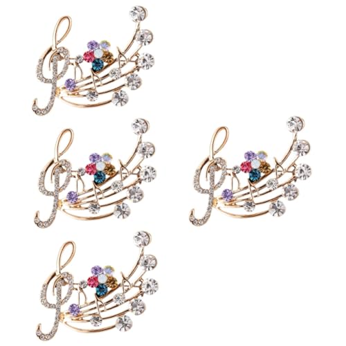 minkissy 4 Stück Musikalische Note Brosche für Damen Verzierung Anstecknadel für Kleidung Jacken Rucksäcke Festliche Anlässe Besondere Events Accessoire von minkissy