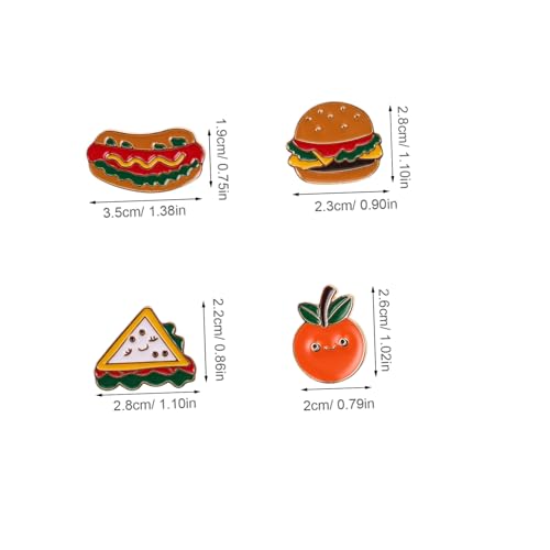 minkissy 4stücke Burger-anstecker Aus Legierung Cartoon-hamburger-broschen Süße Anstecker Für Taschen Und Kleidung Lustige Rucksack-taschennadeln Anstecker Für Rucksackkleidung von minkissy