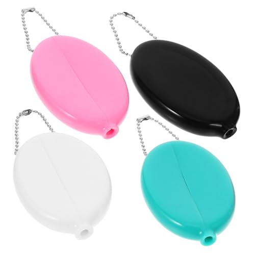 minkissy 4stücke Kleine Münztaschen Aus PVC Bunte Mit Kette Münzhalter Zum Aufbewahren Von Kleingeld Schlüsseln Und Ohrringen Tragbar Für Damen Herren Und Reisen von minkissy