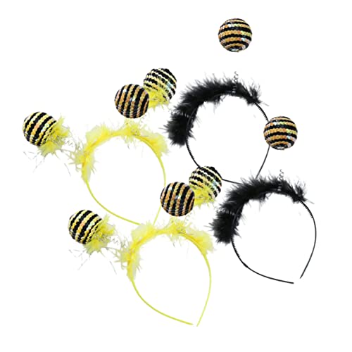 minkissy 4 Stücke Design Stirnband Frühling Haar Hoop Kinder Mädchen Geburtstag Party Headwear Schwarz Gelb von minkissy