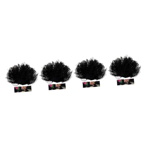 minkissy 4 Stück Perücke Kopf Bedeckung Haarband Perücken Kopfbedeckung Schulterlänge Damen Hochtemperaturdraht von minkissy