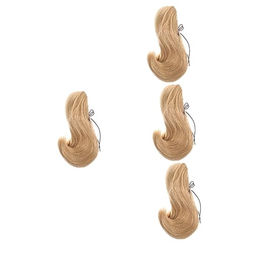 minkissy 4 Stück Pferdeschwanz-haarspange Krallenclips Für Frauen Real Geflochtene Haarspangen Für Frauen Geflochtene Echthaarperücken Fräulein Welle Haarteil Hochtemperaturdraht von minkissy