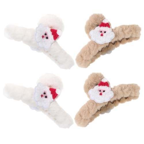 minkissy Flauschige Clips Für Dickes Haar 4 Stück Große Haarspangen Für Frauen Weihnachts-haar-accessoires Mädchen-haarspangen Für Kopfbedeckungen von minkissy