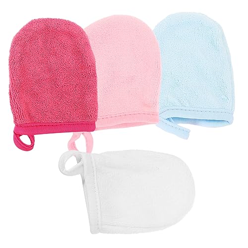 minkissy 4stücke Mikrofaser Make-up Entferner Handschuhe Für Gesicht Pack Geschmeidig Für Mascara Lidschatten Lippenstift Und Mehr Waschbar Und Komfortabel von minkissy