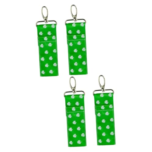 minkissy 4 Stück Reisen st. Patricks Day Lippenstift Tasche Ringe Tasche Lippenstifthalter für Frauen Lippenstiftbeutel für Frauen Europäisch und amerikanisch Lippenbalsam Fräulein von minkissy