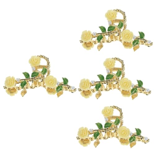 minkissy 4 Stück Rosenblätter Haarschmuck für Frauen Klaue Clips Haarspangen dicke Haarspangen niedliche Haaraccessoires Haarspangen für damen Haarschmuck für Damen Haarklemmen Haarklammern von minkissy