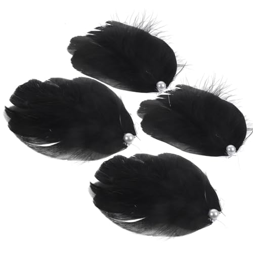 minkissy 4 Stück Süße Haaraccessoires Haarschmuck Kleine Haarspangen Fascinator-clip Niedliche Haaraccessoires Einzigartige Haarspangen Braut Haarspange Damen Haarnadel Hochzeitskleid Feder von minkissy