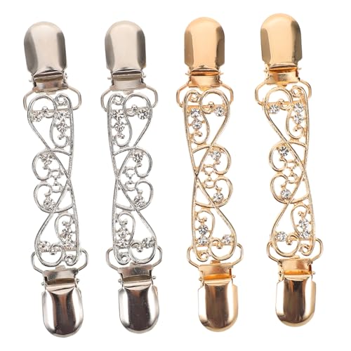 minkissy 4stücke Pulloverclips Für Strickjacken Vintage-design Schalverschlüsse Als Schalketten Für Damen Strickjackenclips Mit Knopfmechanismus Retro-clips Für Kragenstyling von minkissy