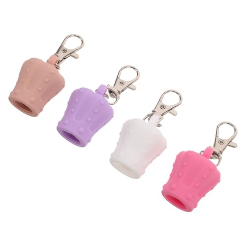 minkissy 4 Stück Spillproof Silikon Lippenbalsam Ersatzkappen Tragbarer Lipgloss Halter Schlüsselanhänger für Mädchen Frauen Leckschutz Wiederverwendbare Lippenstift Deckel in Weiß Kaffee minkissy 4 Stück Spillproof Silikon Lippenbalsam Ersatzkappen Tragbarer Lipgloss Halter Schlüsselanhänger für Mädchen Frauen Leckschutz Wiederverwendbare Lippenstift Deckel in Weiß Kaffee von minkissy