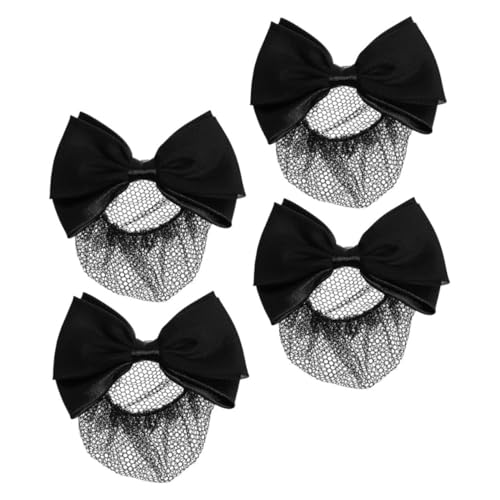 minkissy 4stücke Teilige Haarnetz Mit Schleifenclip Weicher Netz-haarknotenhalter Für Frauen Zubehör Für Partys Und Hochzeiten von minkissy