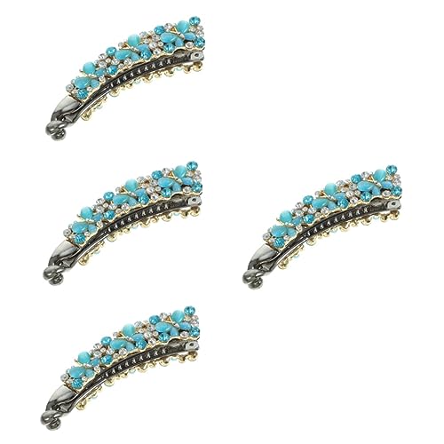 minkissy Klammer 4 Stück Haarspange Mit Strass Haarschmuck Für Damen Haarschmuck Für Frauen Dickes Haar Haarspangen Für Frauen Bananenclips Ausgabekarte Modellieren Strasssteine Fräulein von minkissy