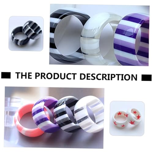 minkissy 4 Stück Stylische Resin fingerringe Bunte Mehrlagige Designs mit Stern Sternenhimmel motiven Modische Damenringe Langlebiger Schmuck für Alltag und Besondere Anlässe von minkissy