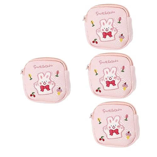 minkissy 4 Stück Tante's Handtuch-Aufbewahrungstasche Mädchen Reisegeldbörse damenbinden Aufbewahrungstasche aufbewahrung Behälter für Menstruationspads tragbare Periodentasche Rosa von minkissy